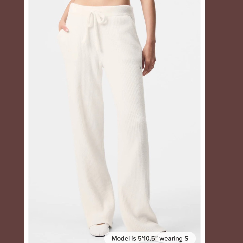 NWT alo Snuggle Up Sweater High-Waist Wide Leg Pant- Sm